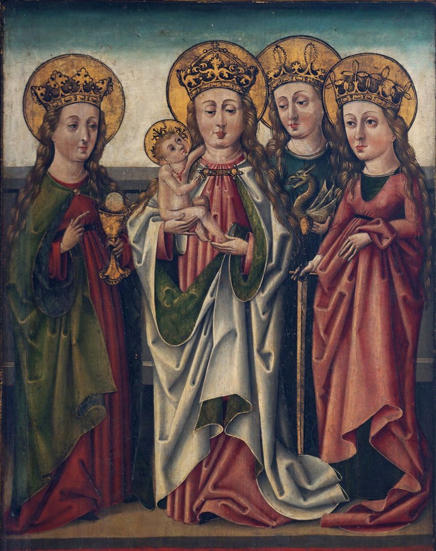 Sebastian-Altar Hl. Barbara / Hl. Maria mit dem Jesuskind / Hl. Margareta und Hl. Katharina