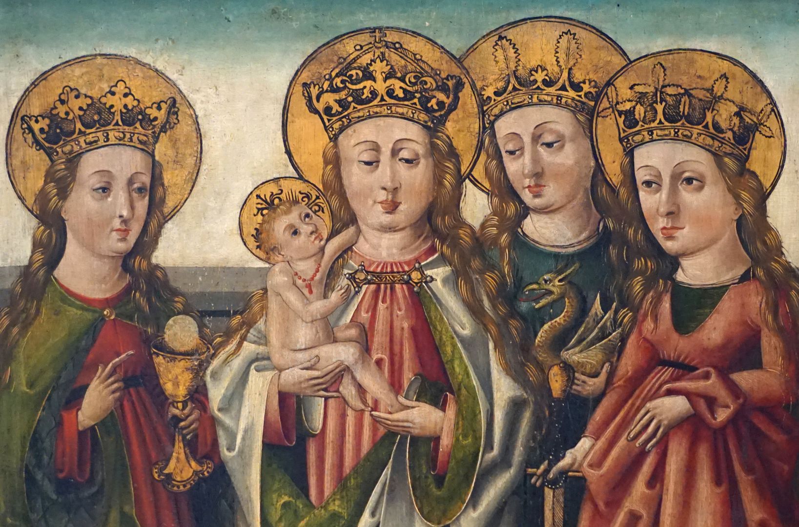 Sebastian-Altar Hl. Barbara / Hl. Maria mit dem Jesuskind / Hl. Margareta und Hl. Katharina