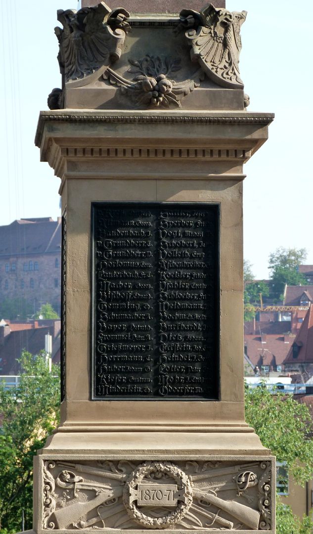 Siegessäule Stone base with front tablet of the deceased in Nuremberg