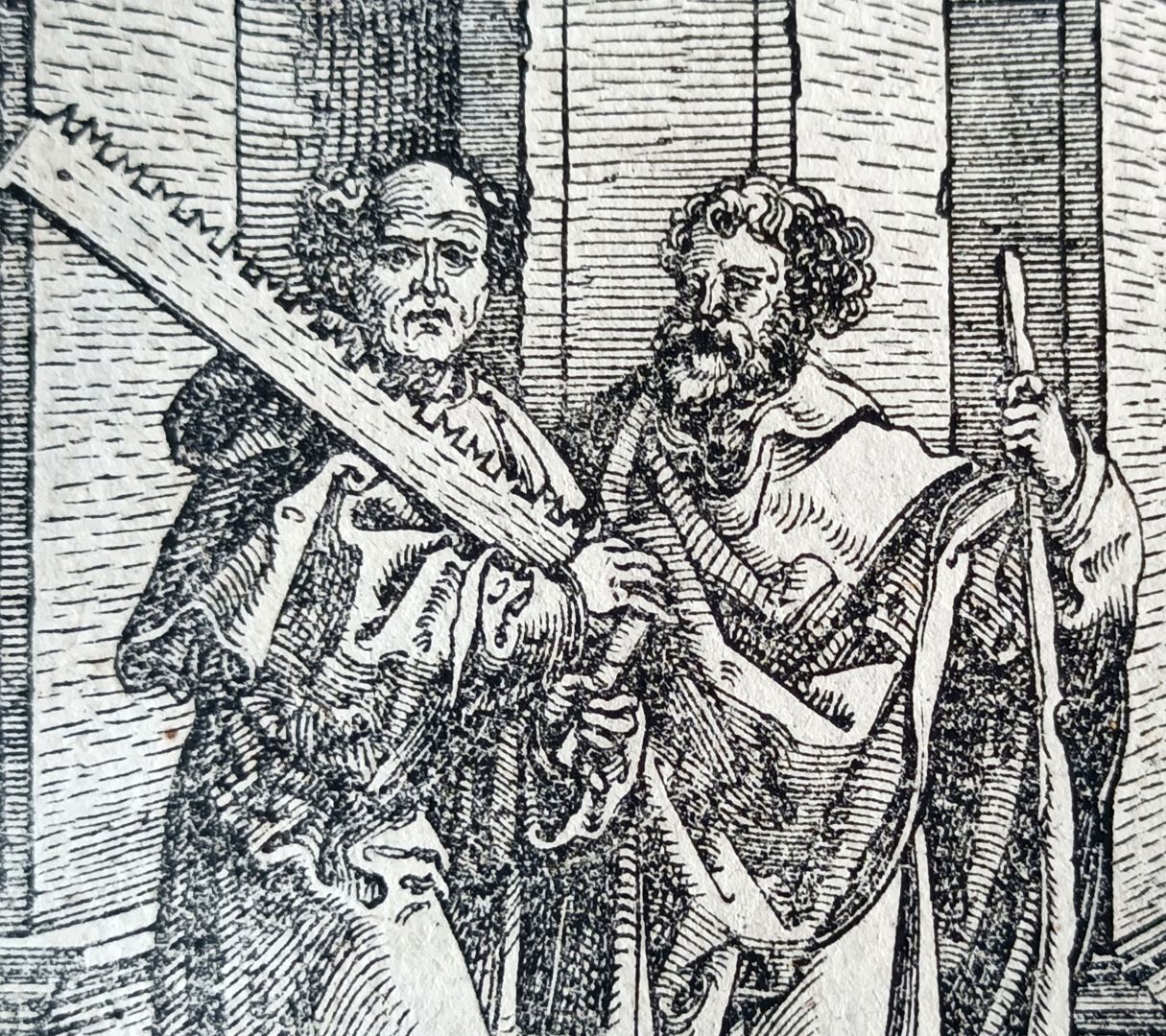 Josef oder Simon Zelotes mit Judas Thaddäus oder Jacobus Minor Detailansicht