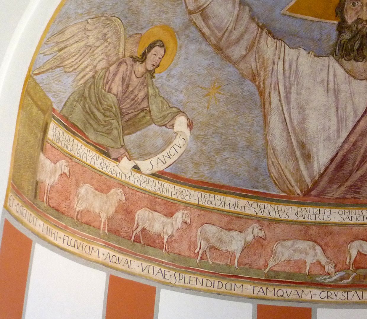 Christus als Weltenherrscher Chorapsis, Freskenmalerei, Detailansicht