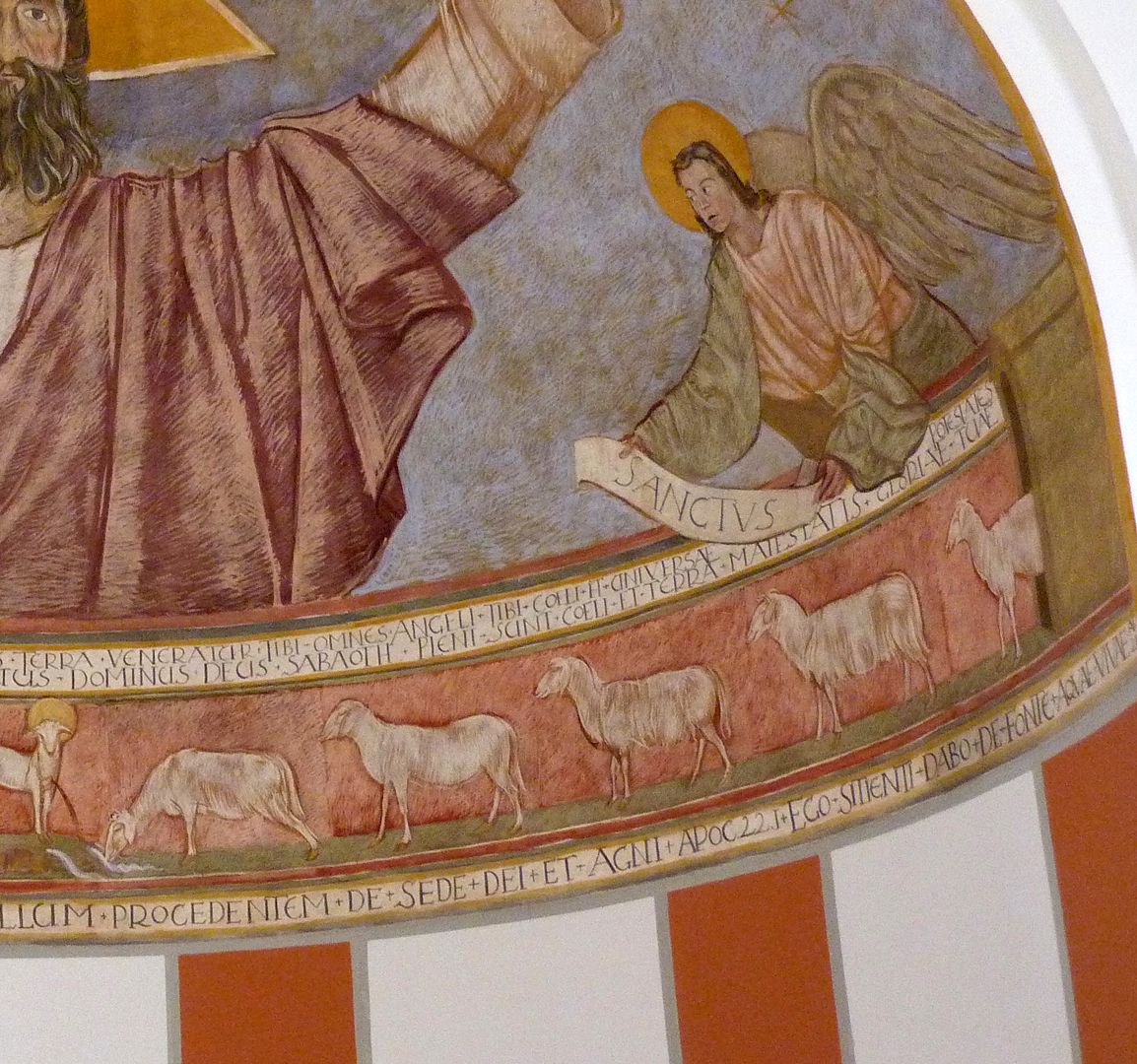 Christus als Weltenherrscher Chorapsis, Freskenmalerei, Detailansicht