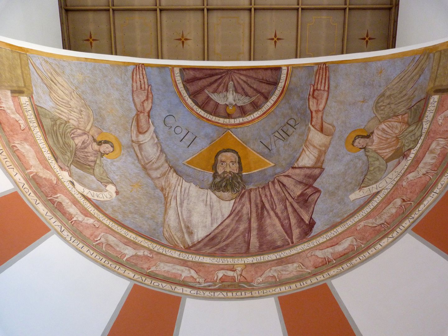 St. Ludwig Chorapsis, Freskenmalerei, Detailansicht