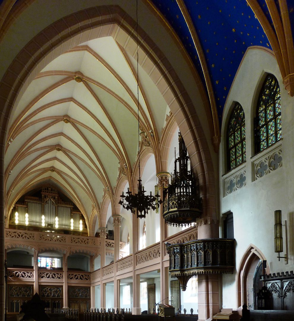 Stadtkirche St. Peter (Sonneberg) Schrägansicht vom Chor in Richtung Hauptschiff