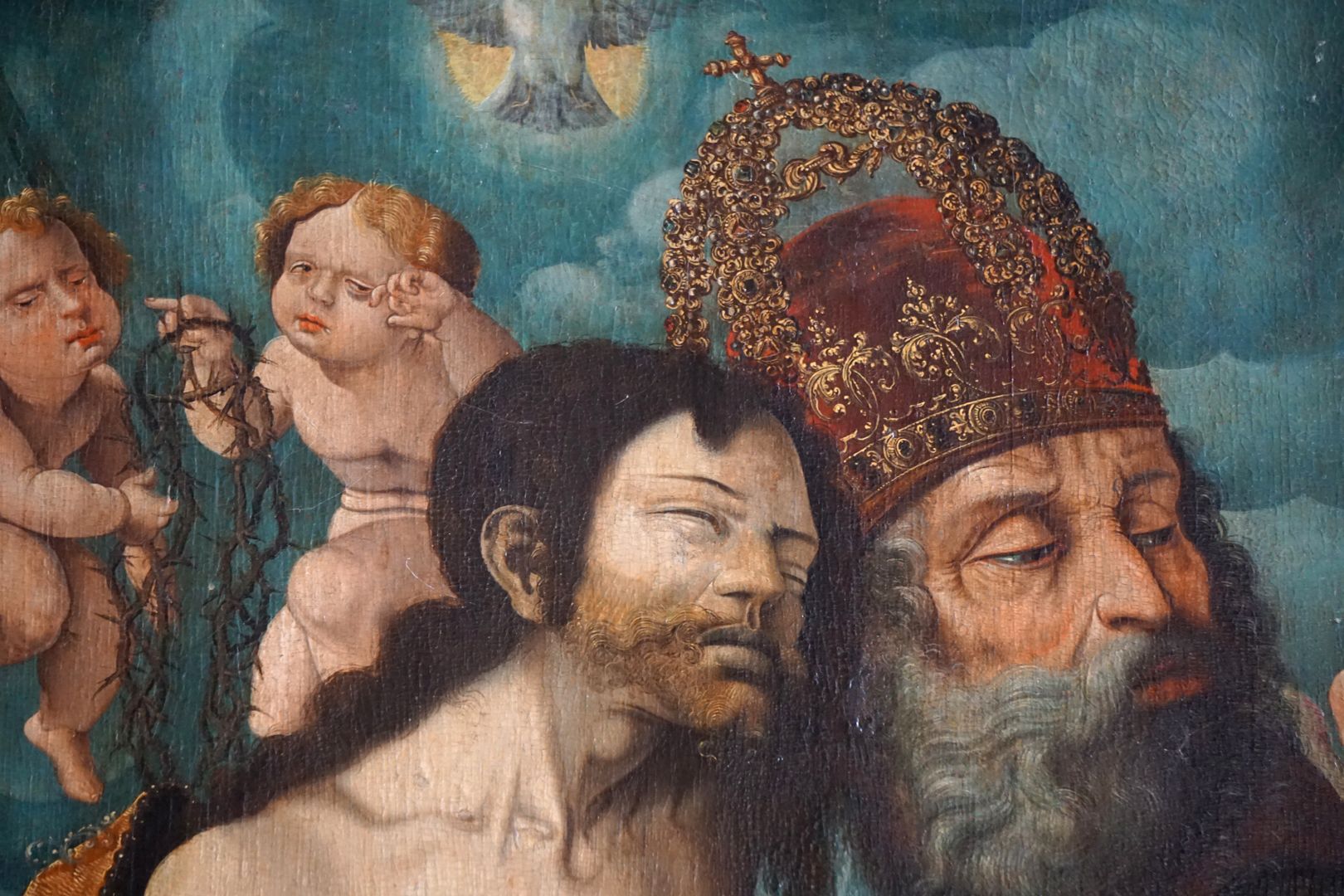 Dürersche Stiftungstafel „Gnadenstuhl“, Detailansicht