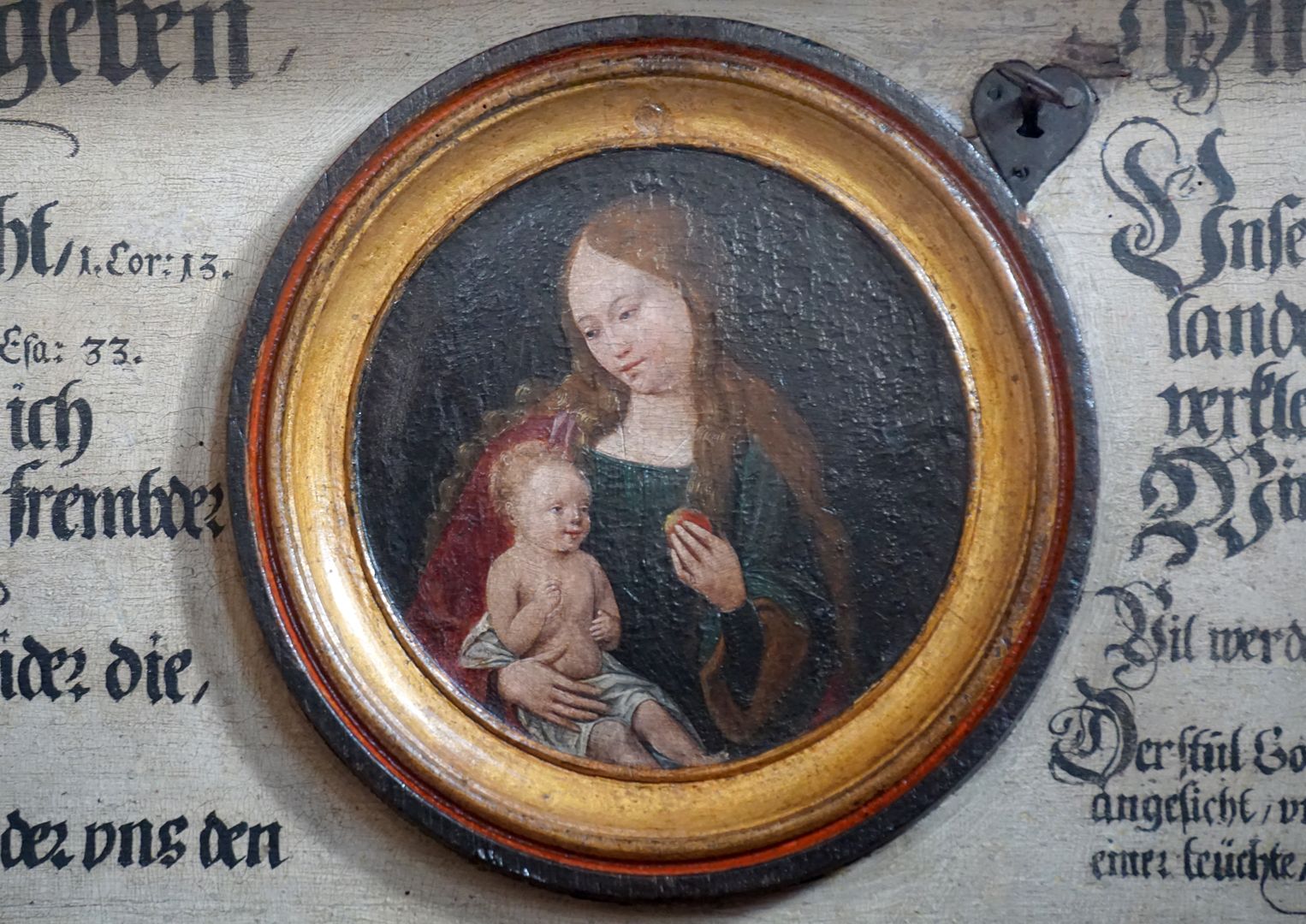 Dürersche Stiftungstafel Medaillon der Muttergottes mit Kind