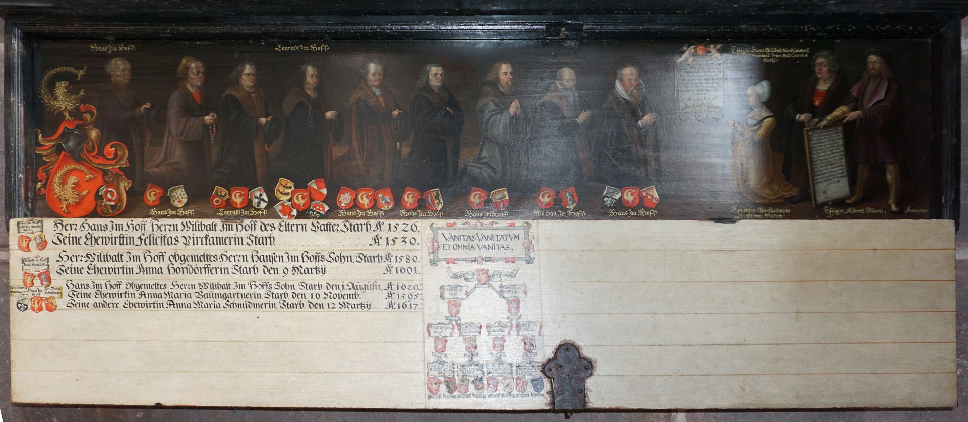 Dürersche Stiftungstafel untere Inschriftentafel, aufgeklappt