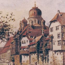Pegnitzpartie an der Insel Schütt mit Synagoge
