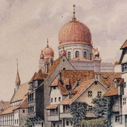 <Pegnitzpartie an der Insel Schütt mit Synagoge