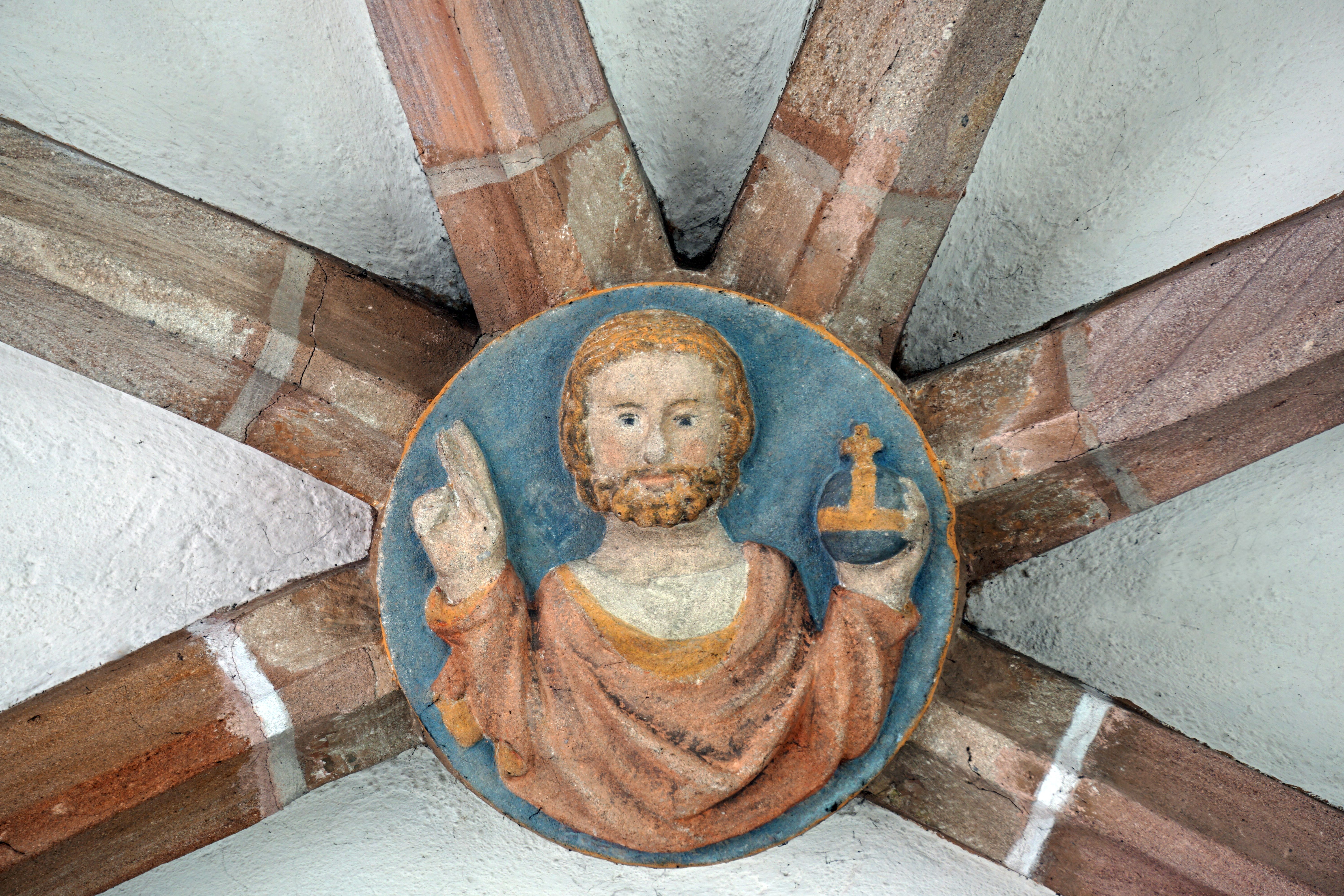 Tetzelkapelle Chorschlussstein mit dem segnenden Salvator