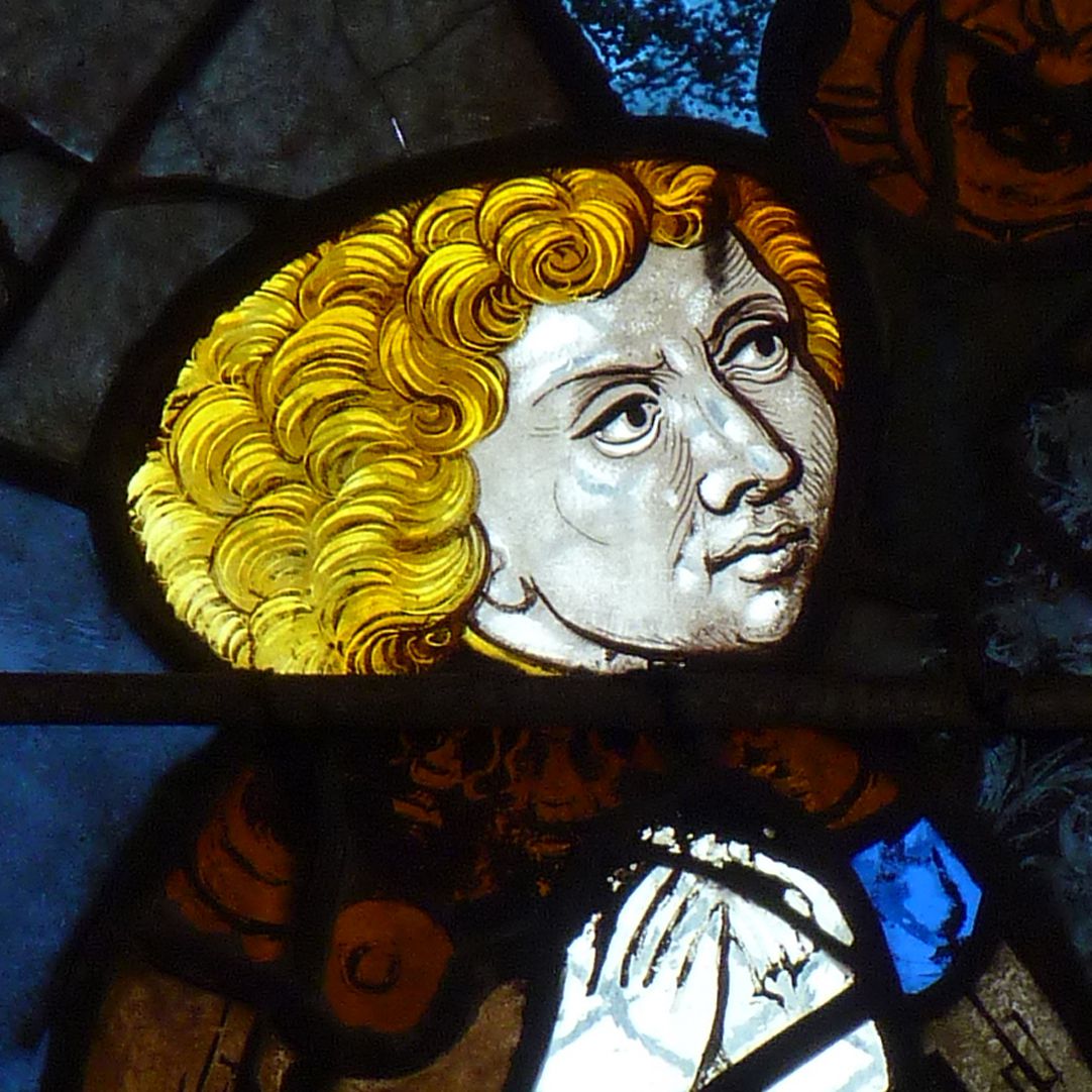 Chorfenster in der Tetzelkapelle Fenster 1 a, Stifterfigur, Detail