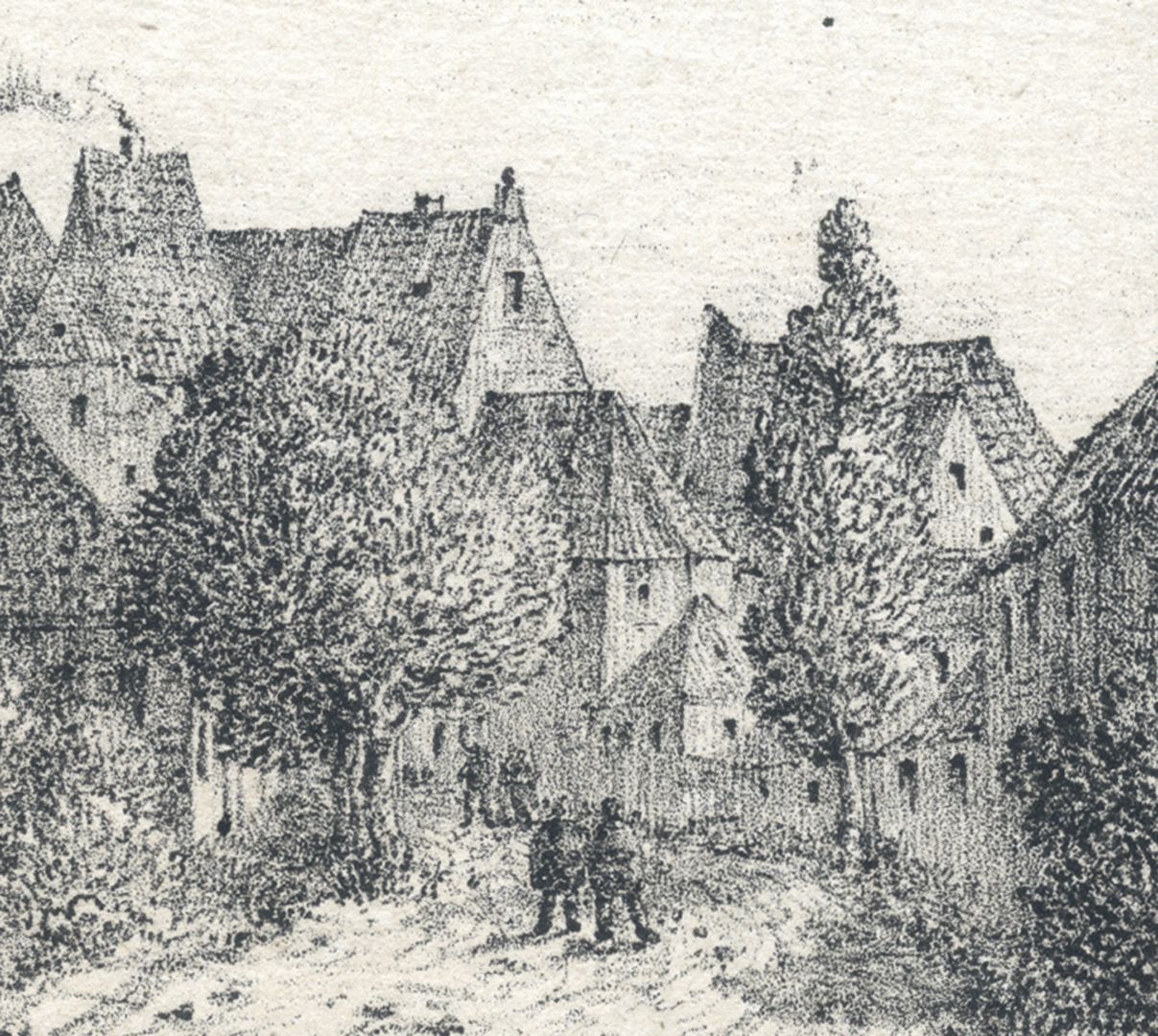 Die Burg zu Nürnberg Blick in die heutige Burgschmietstraße