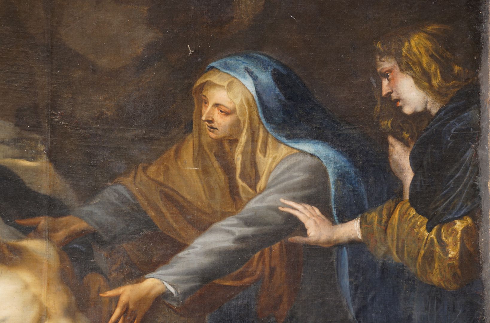 Beweinung Christi Detailansicht mit Maria und Johannes