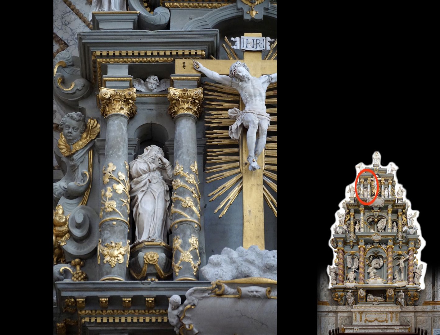 Altar des hl. Bernhard Attika, Detailansicht