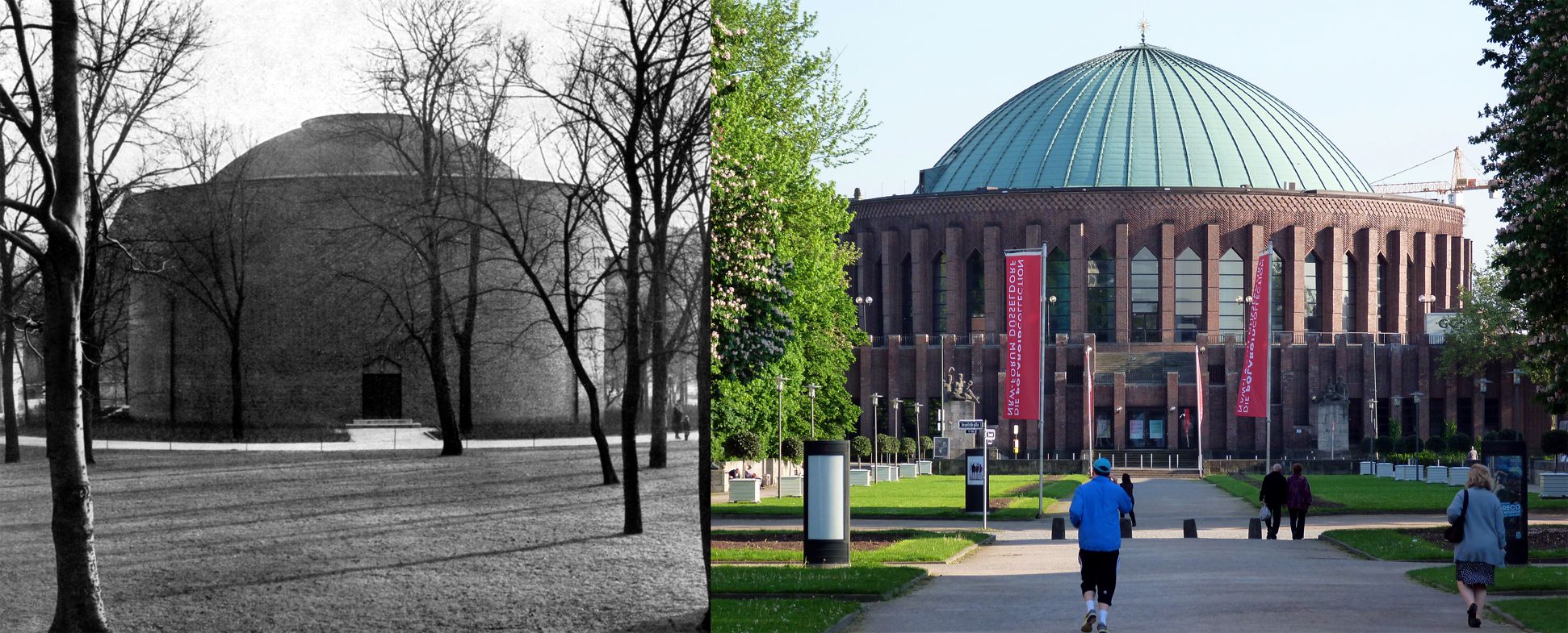 Planetarium VERGLEICHSBEISPIEL: Düsseldorf, Tonhalle, Architekt: Wilhelm Kreis , Blick vom Museum Kunst Palast