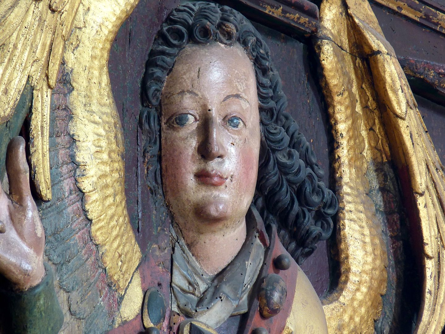 Reliefs einer Verkündigung Mariens Gabriel, Gesicht