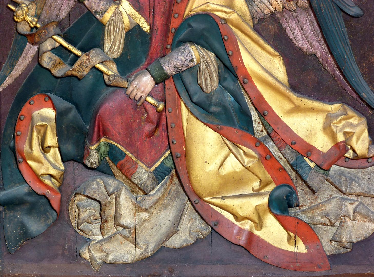 Reliefs einer Verkündigung Mariens Gabriel, untere Hälfte