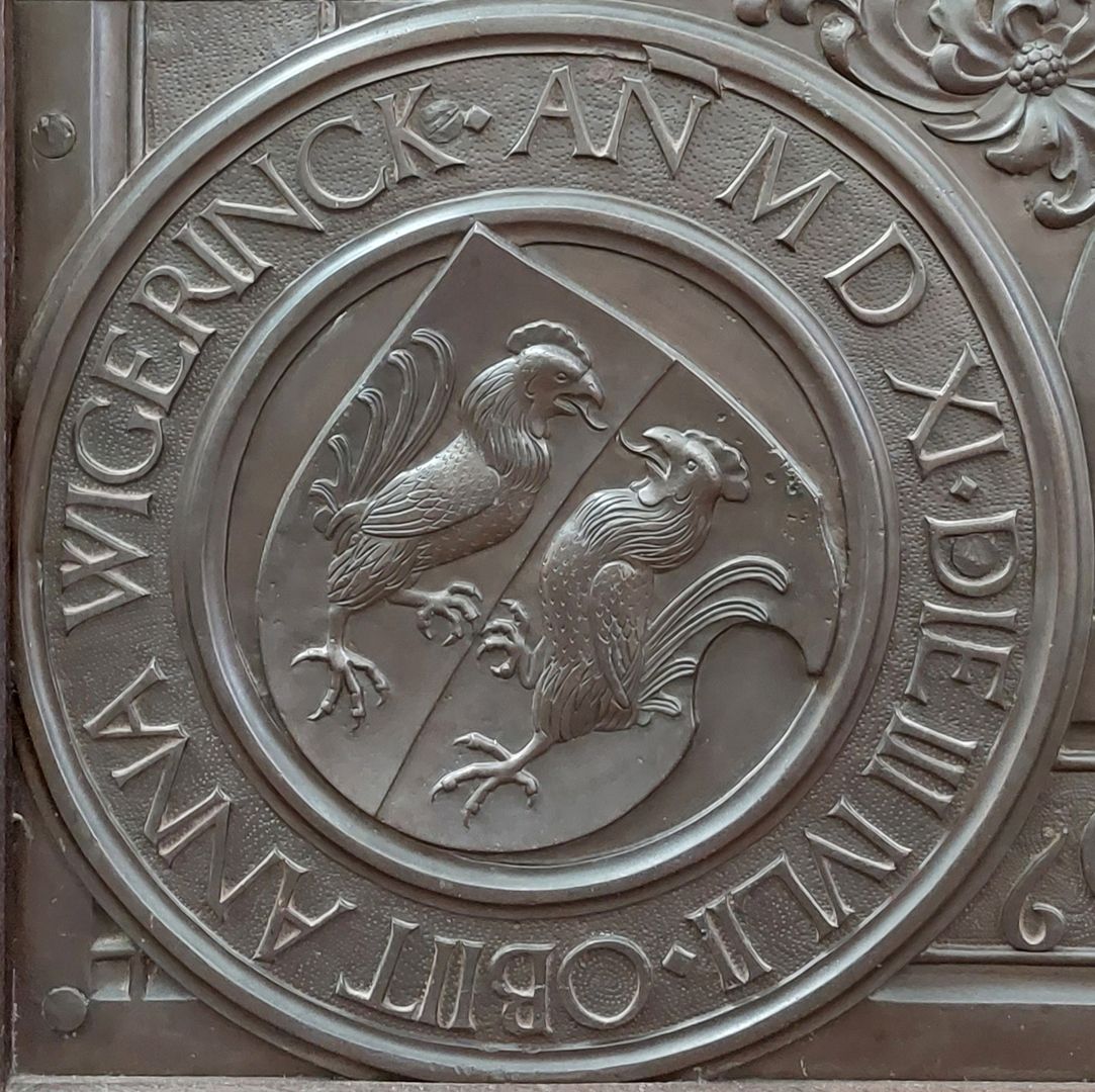 Grabplatte des Godert Wigerinck Wappen der Anna, geb. Dives († 3. Juli 1511)