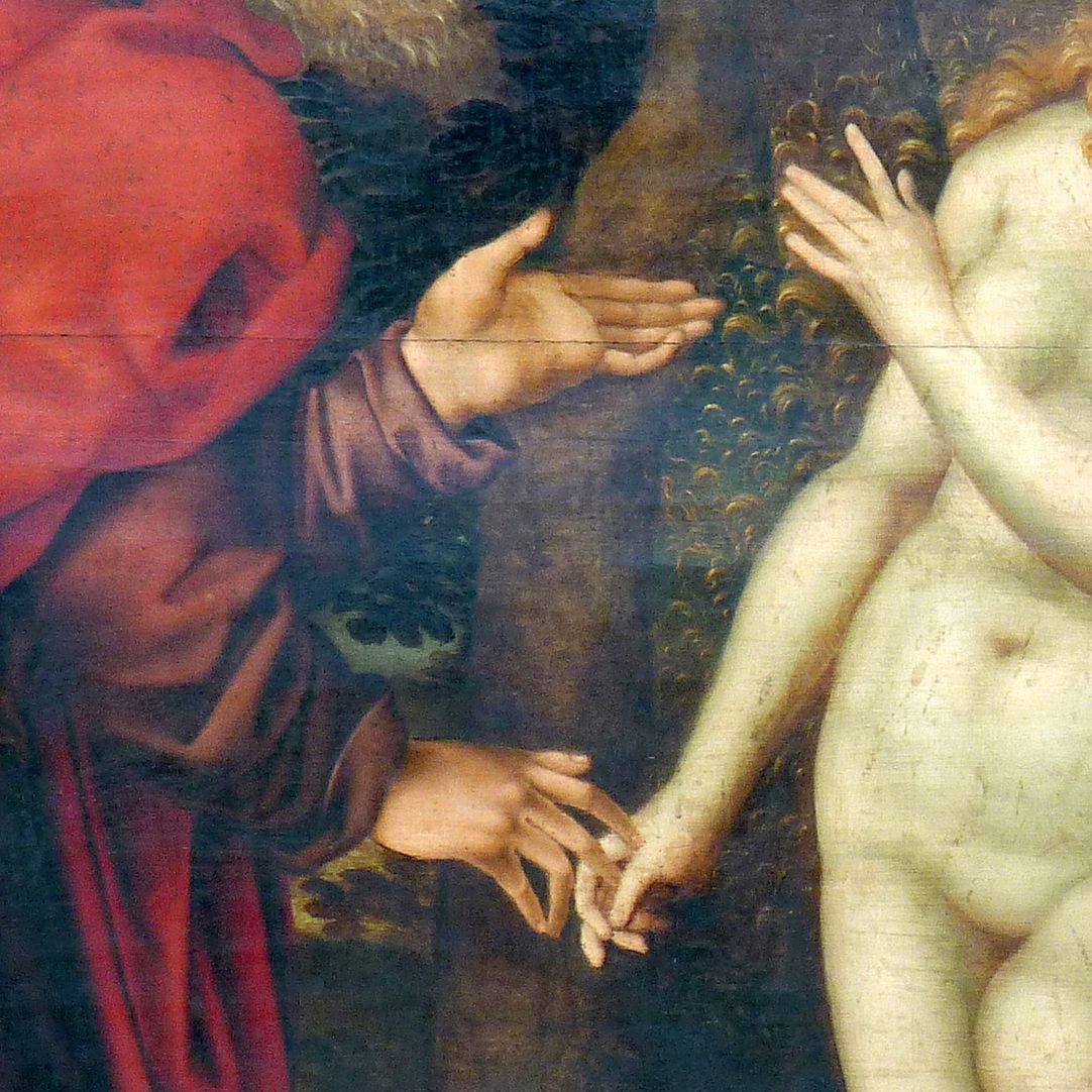 Gedächtnisbild der Familie Behaim Gott zieht Eva aus der Seite Adams, Detail