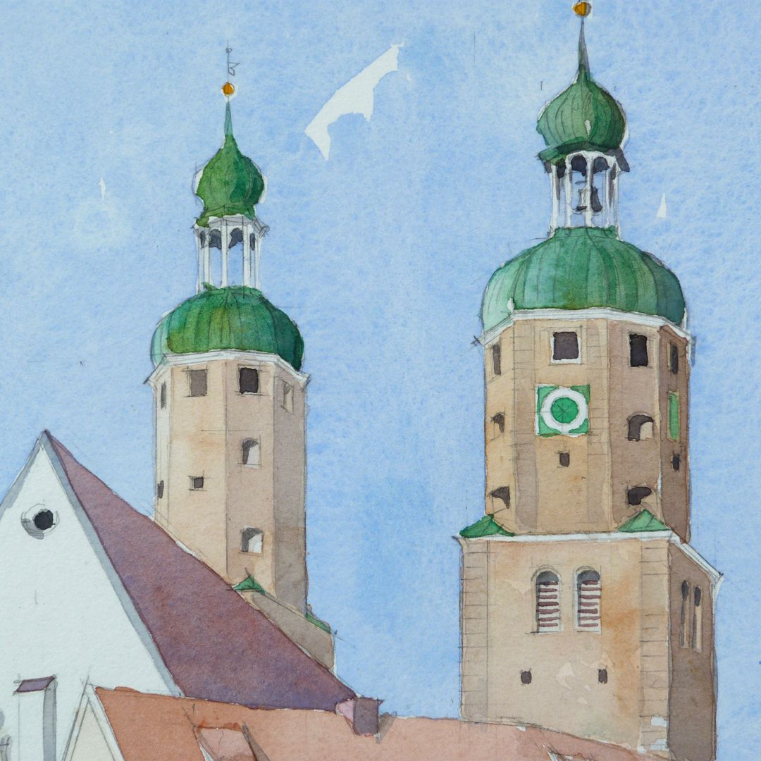 Wemding (Landkreis Donau-Ries) Türme der kath. Stadtpfarrkirche St. Emmeram