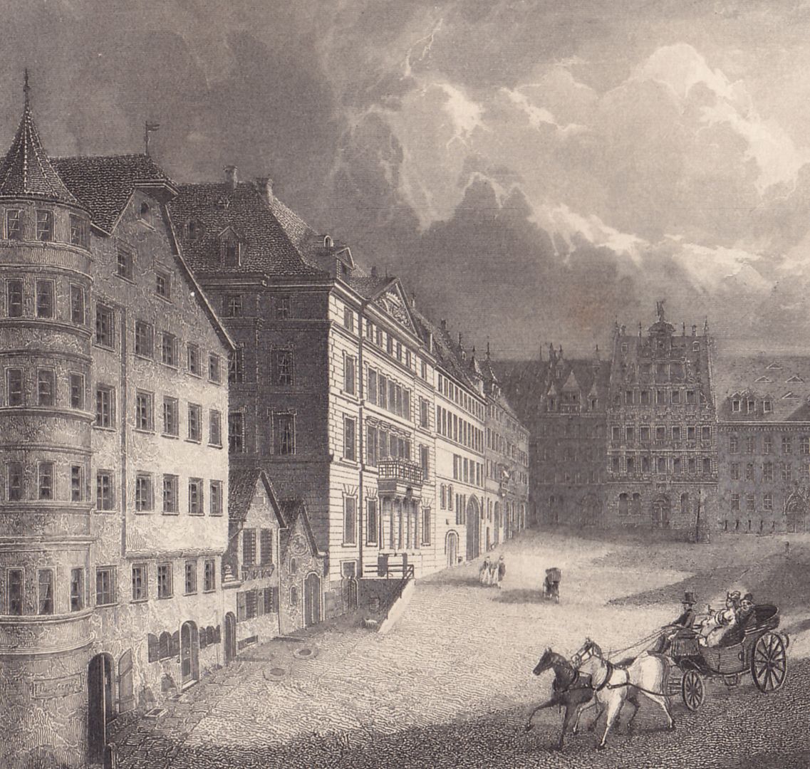 Egidienplatz zu Nürnberg Detailansicht der linken Blatthälfte