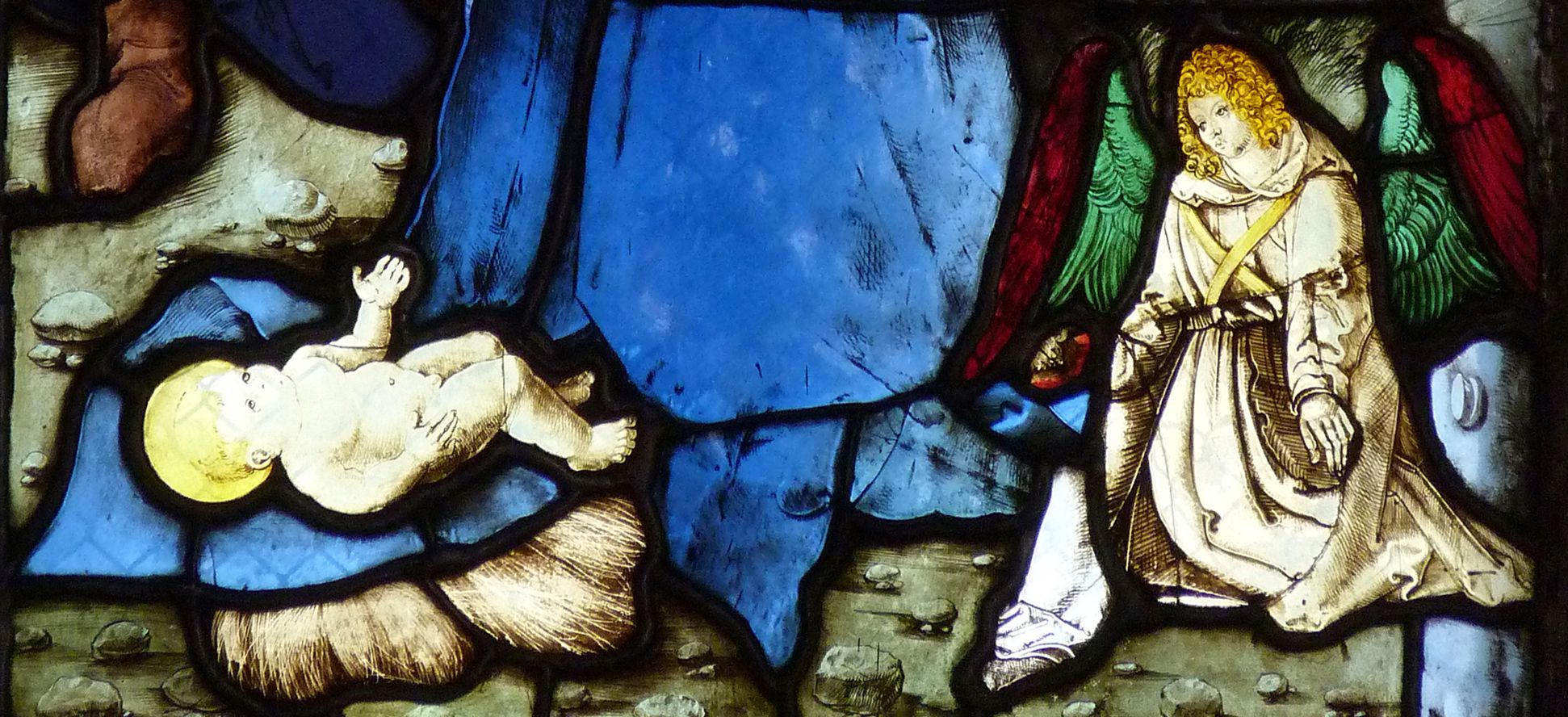 St. Bartholomäus, Chorfenster n II Zweite Zeile, Fenster b, Detail der unteren Bildhälfte