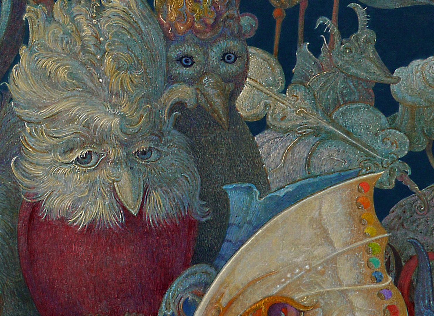 Schmetterlingsvögel Detailansicht mit Gesichtern