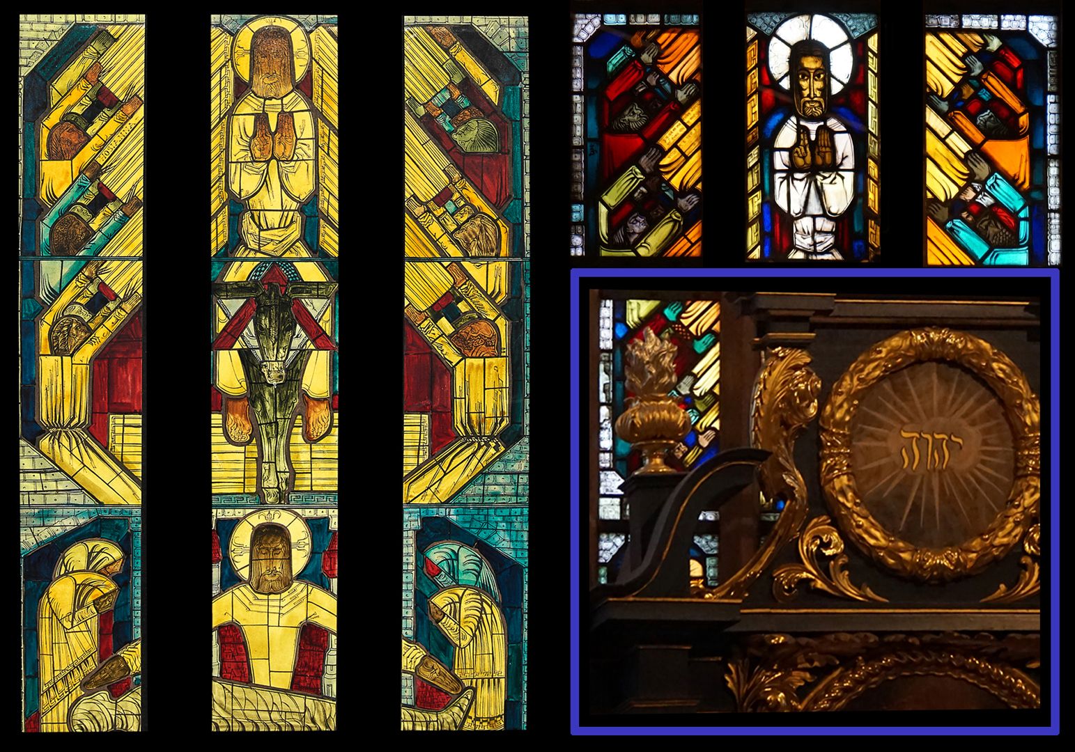 Ostfenster im Chor von St. Nikolaus und St. Ulrich Entwurf und die Situation vor Ort