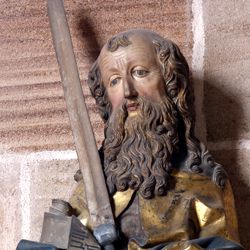 Lindenholzfigur des hl. Paulus