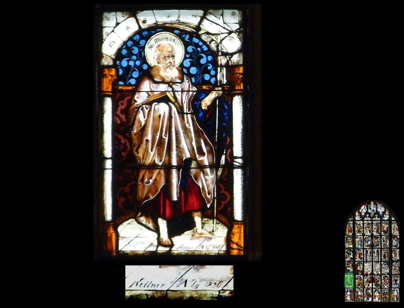 Kaiserfenster Apostel Thomas, eine Neuschöpfung aus dem Jahr 1836