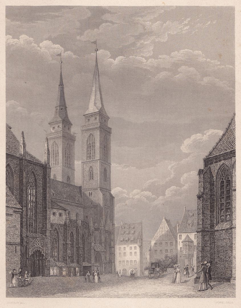 Die Sebaldkirche Bildausschnitt (rechts am Bildrand die Moritzkapelle)