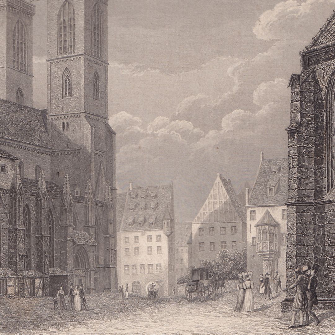 Die Sebaldkirche Detailansicht (rechts am Bildrand die Moritzkapelle)