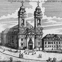 Nürnbergische Prospecte beÿ Peter Conrad Monath / Prospect der Neuerbauten St. Egidien Kirch u. Gymnasio