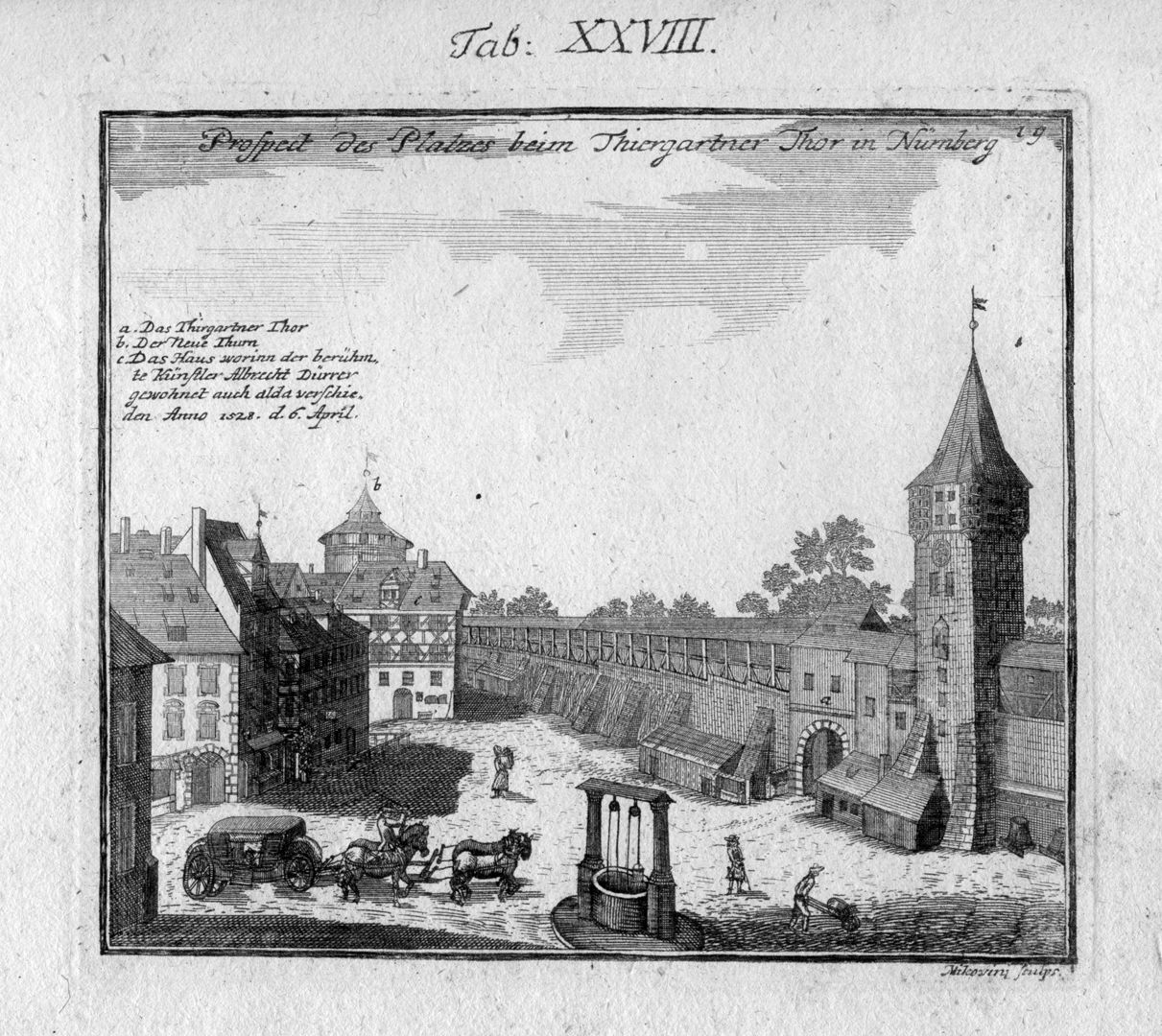 Nürnbergische Prospecte beÿ Peter Conrad Monath / Prospect des Platzes beim Thiergartner Thor in Nürnberg 