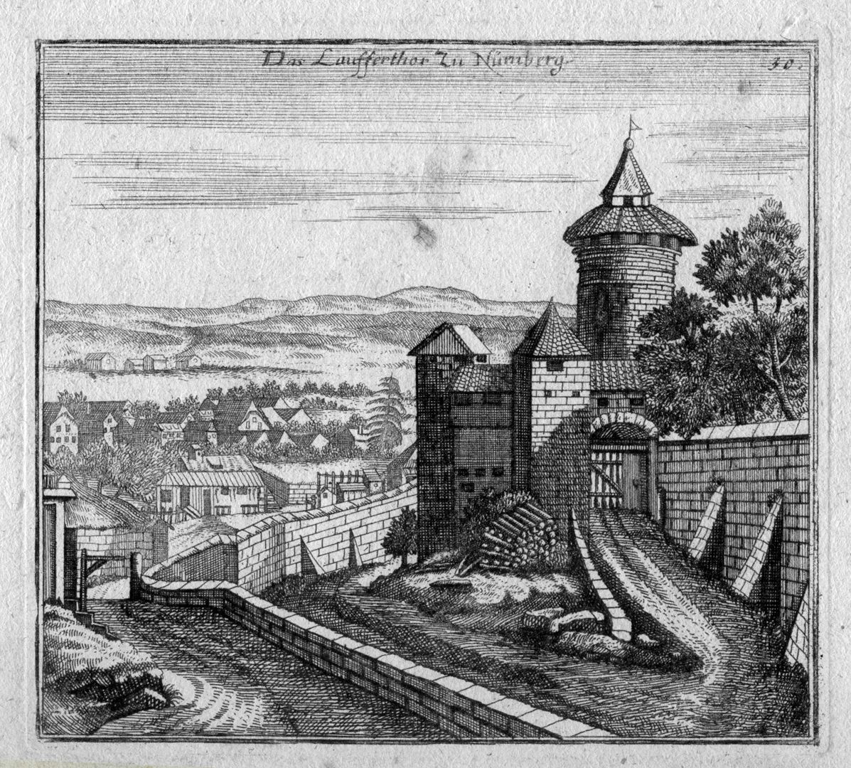 Nürnbergische Prospecte beÿ Peter Conrad Monath / Das Laufferthor zu Nürnberg 