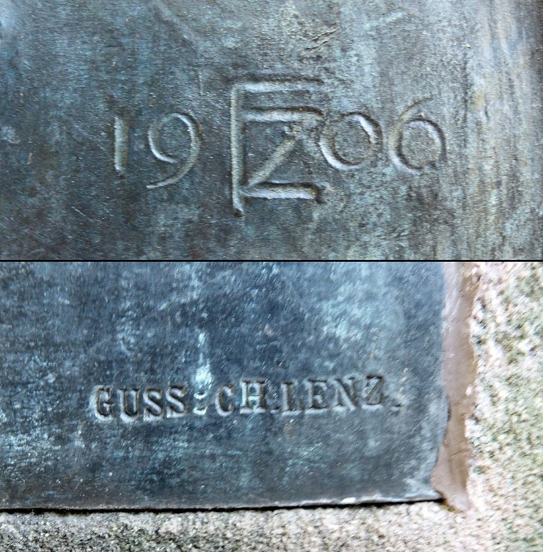 Gedenktafel, Ludwig Andreas Feuerbach Signatur von Künstler und Gießer